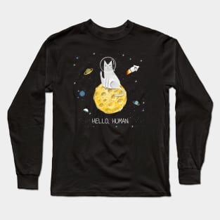 Cats in space. Cute typographi print with cats astronaut. Long Sleeve T-Shirt